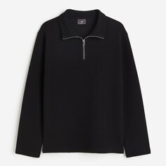 Свитшот H&amp;M Regular Fit Half-zip, черный H&M