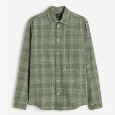 Рубашка H&amp;M Regular Fit Plaid, зеленый H&M