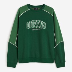 Свитшот H&amp;M Relaxed Fit Embroidered Queens, зеленый H&M
