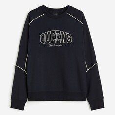 Свитшот H&amp;M Relaxed Fit Embroidered Queens, черный H&M