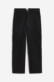 Брюки H&amp;M Relaxed Fit Cargo, черный H&M