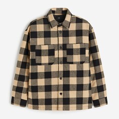 Куртка-рубашка H&amp;M Loose Fit Padded, бежевый/черный H&M