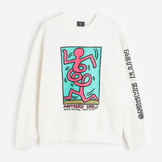 Свитшот H&amp;M Relaxed Fit Keith Haring, белый H&M
