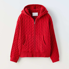 Кардиган для девочки Zara Cable-knit, красный