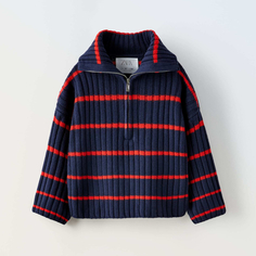 Свитер для девочки Zara Striped Knit, синий