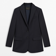 Пиджак Massimo Dutti Cool Wool Suit, темно-синий