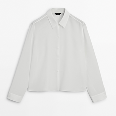 Рубашка Massimo Dutti Flowing 100% Silk Crepe, кремовый