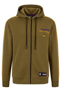 Толстовка Boss &amp; NBA Cotton-blend Zip-up NBA Lakers, хаки