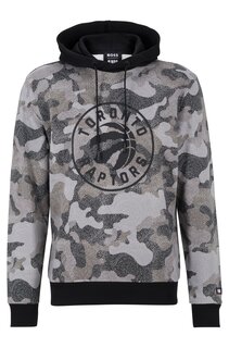 Толстовка Boss &amp; NBA Cotton-terry Camouflage Pattern NBA Raptors, серый
