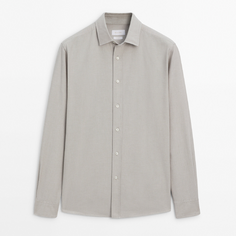 Рубашка Massimo Dutti Soft Wash Regular Fit Cotton Oxford, бежевый