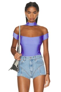 Боди Mugler Illusion Stretch, цвет Lilac &amp; Nude 02