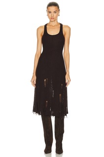 Платье Acne Studios Sleeveless Distressed Knit, цвет Dark Brown
