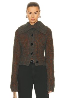 Кардиган Acne Studios Crop, цвет Rust Brown &amp; Multi