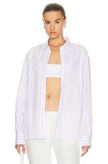 Рубашка Acne Studios Button Up, цвет White &amp; Rose Pink