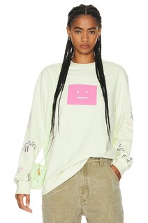 Рубашка Acne Studios Long Sleeve Face, цвет Flou Green