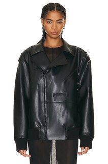 Куртка Norma Kamali Oversized Moto, черный