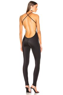 Комбинезон Norma Kamali Low Back Fara Slio Catsuit, черный