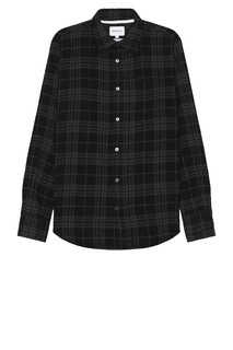 Рубашка Norse Projects Algot Relaxed Wool Check, цвет Charcoal Melange