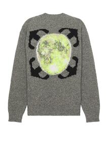 Свитер Off-White Arrow Moon Chunky Knit Crewneck, цвет Grey &amp; Black