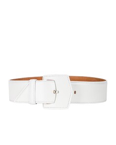 Ремень Alaïa Medium Oversized Geometric Buckle, цвет Blanc Optique