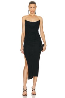 Платье Alex Perry Strapless Drape, черный