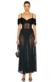 Платье макси Patbo Corset Netted, черный