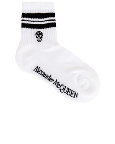 Носки Alexander Mcqueen Skull Stripe, цвет White &amp; Black
