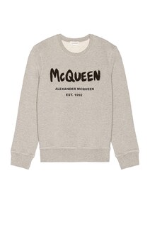 Толстовка Alexander Mcqueen Graffiti Print, цвет Pale Grey