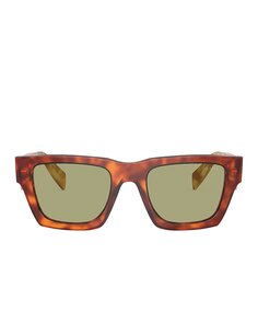 Солнцезащитные очки Prada Square, цвет Amber Havana &amp; Green