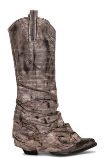 Ботинки R13 Mid Cowboy, цвет Distressed Grey