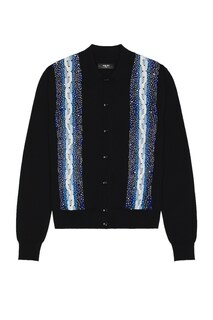 Свитер Amiri Crystal Cable Knit Polo, черный