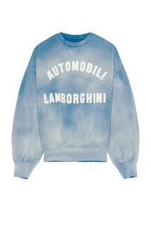 Толстовка Rhude X Automobili Lamborghini Extended Rib Crewneck, цвет Washed Blue