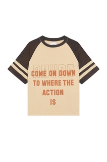 Футболка Rhude Action Raglan, цвет Khaki &amp; Black