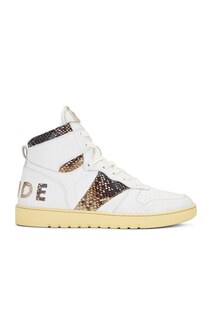 Кроссовки Rhude Rhecess Hi, цвет White &amp; Snake