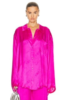 Рубашка Balenciaga Long Sleeve Minimal, цвет Lipstick Pink