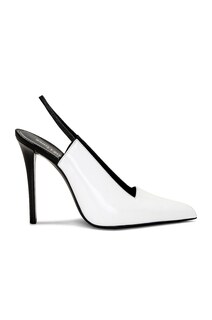 Туфли Saint Laurent Raven Slingback, цвет Blanc Optique