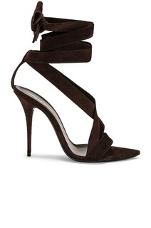 Туфли Saint Laurent Gippy Suede Lace Up, цвет Red Clay