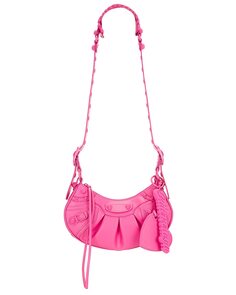 Сумка кросс-боди Balenciaga Le Cagole Latex XS Shoulder, цвет Bright Pink