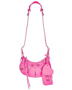 Сумка кросс-боди Balenciaga Xs Le Cagole Shoulder, цвет Fluo Pink