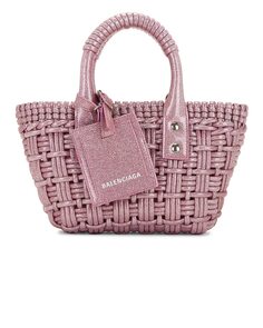 Сумка кросс-боди Balenciaga Xxs Bistro Basket, цвет Sweet Pink &amp; White