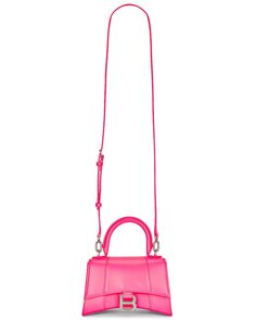 Сумка кросс-боди Balenciaga Xs Hourglass Top Handle, цвет Fluo Pink