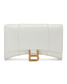 Сумка через плечо Balenciaga Hourglass Wallet On Chain, цвет Optic White
