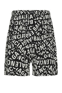 Шорты Balenciaga Logo Pyjama, цвет Black &amp; Grey