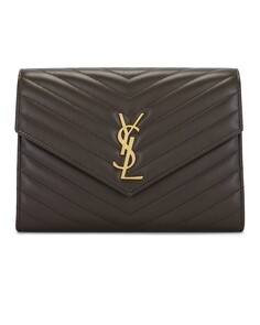 Сумка-клатч Saint Laurent Cassandre Flap Pouch, цвет Light Musk