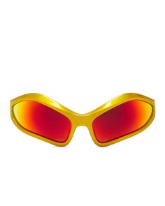 Солнцезащитные очки Balenciaga Fennec Oval 0314S, цвет Yellow &amp; Mirror Red