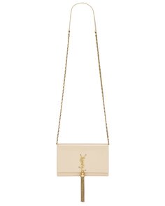 Сумка кросс-боди Saint Laurent Kate Tassel Chain Wallet, цвет Poudre