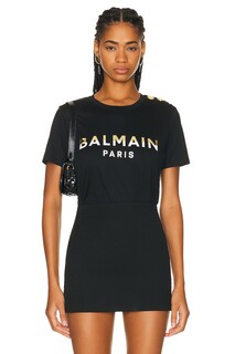 Футболка Balmain Print Foil, цвет Noir &amp; Creme
