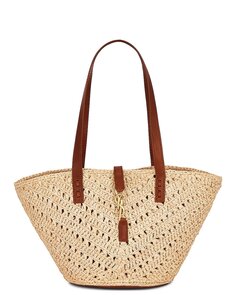 Сумка через плечо Saint Laurent Small Panier Tote, цвет Natural &amp; Brick