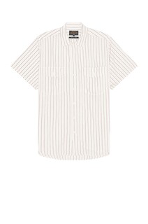 Рубашка Beams Plus Work Short Sleeve Stripe, белый
