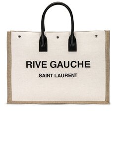Сумка-тоут Saint Laurent Rive Gauche, цвет Greggio, Naturale, &amp; Nero